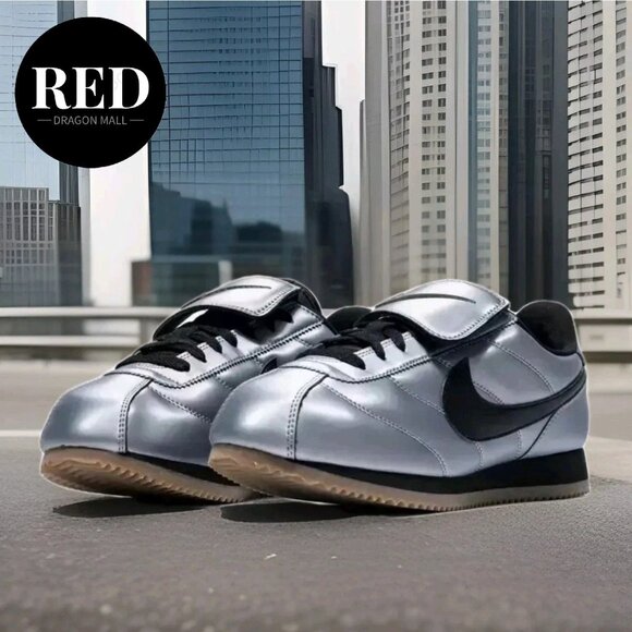 Nike Cortez SE Metallic Cool Grey Black HQ3490-099 - Men's Size 9.5